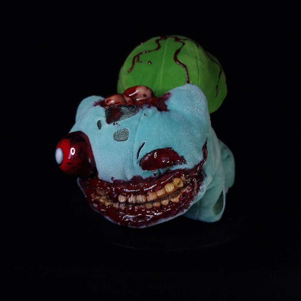 Saritasangerart Pokemon - Horror handmade bulbasaur pokemon Peluche - Bleu